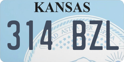 KS license plate 314BZL