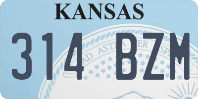 KS license plate 314BZM
