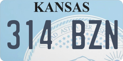 KS license plate 314BZN