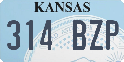 KS license plate 314BZP