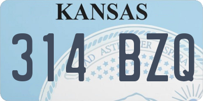 KS license plate 314BZQ