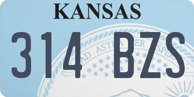KS license plate 314BZS