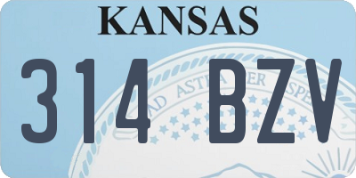 KS license plate 314BZV