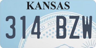 KS license plate 314BZW