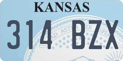 KS license plate 314BZX