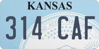 KS license plate 314CAF