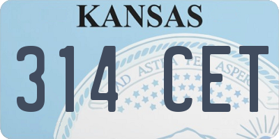 KS license plate 314CET