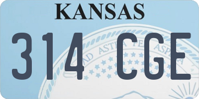 KS license plate 314CGE