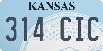KS license plate 314CIC