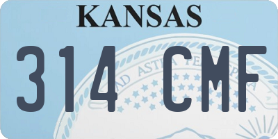 KS license plate 314CMF