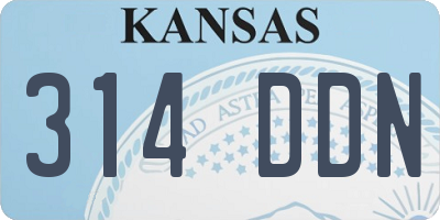 KS license plate 314DDN