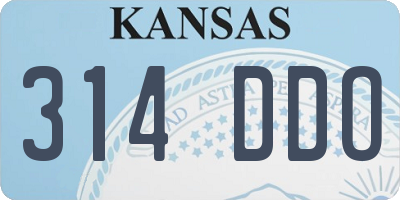 KS license plate 314DDO