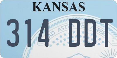 KS license plate 314DDT