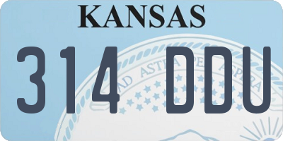 KS license plate 314DDU