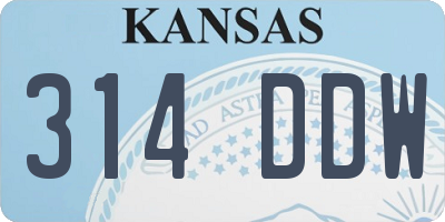 KS license plate 314DDW