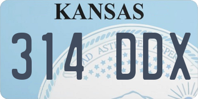KS license plate 314DDX
