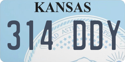 KS license plate 314DDY