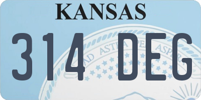 KS license plate 314DEG