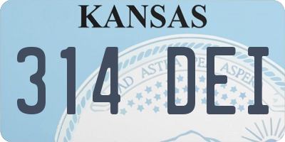 KS license plate 314DEI