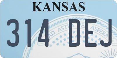 KS license plate 314DEJ