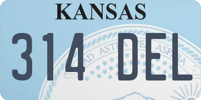 KS license plate 314DEL