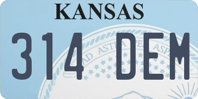 KS license plate 314DEM