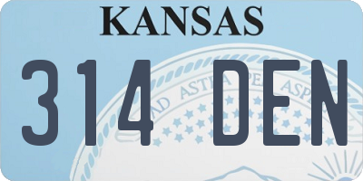 KS license plate 314DEN