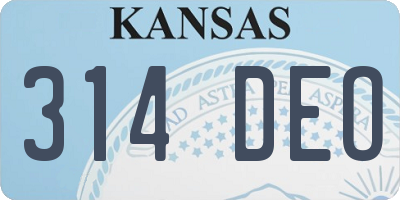 KS license plate 314DEO
