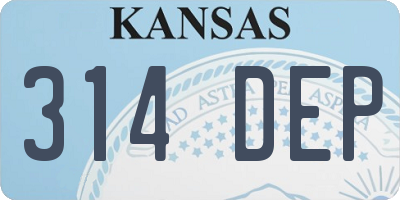 KS license plate 314DEP