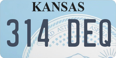 KS license plate 314DEQ