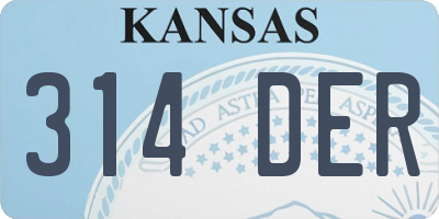 KS license plate 314DER
