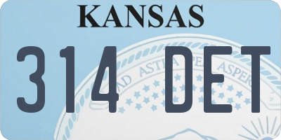 KS license plate 314DET