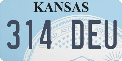 KS license plate 314DEU