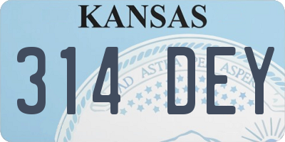 KS license plate 314DEY