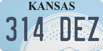 KS license plate 314DEZ