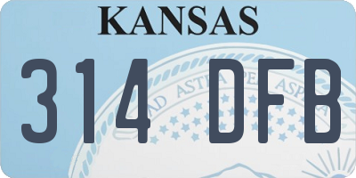 KS license plate 314DFB