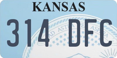KS license plate 314DFC