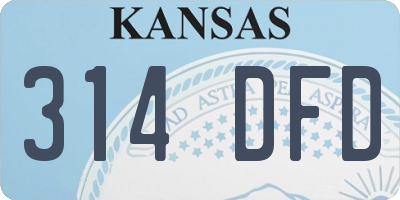 KS license plate 314DFD