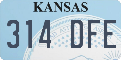 KS license plate 314DFE