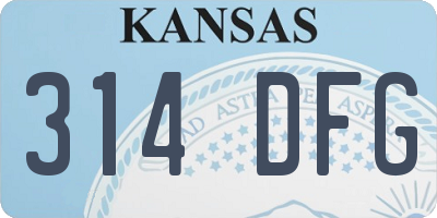 KS license plate 314DFG