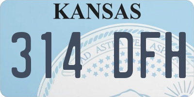 KS license plate 314DFH