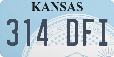 KS license plate 314DFI