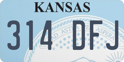 KS license plate 314DFJ
