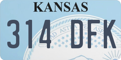 KS license plate 314DFK