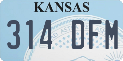 KS license plate 314DFM