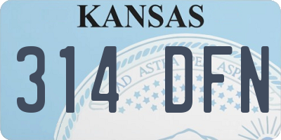 KS license plate 314DFN