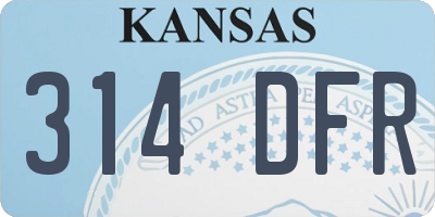 KS license plate 314DFR
