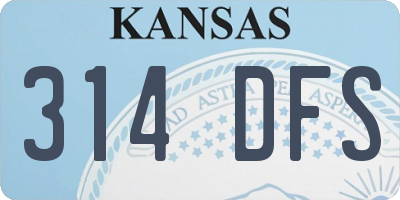 KS license plate 314DFS
