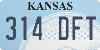 KS license plate 314DFT