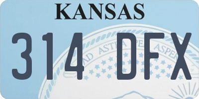 KS license plate 314DFX